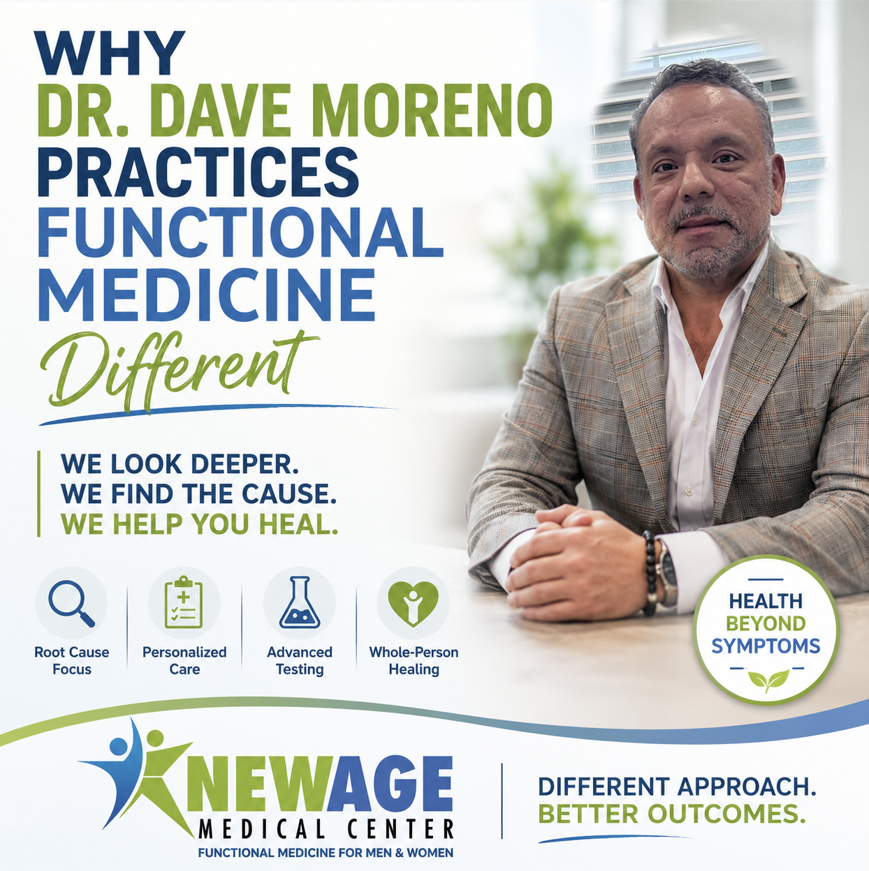 Dr. David Moreno explains his functional medicine approach focused on root causes, personalized care and advanced testing.